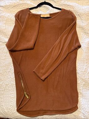 Women's Long Sleeve Knit Top - Brown